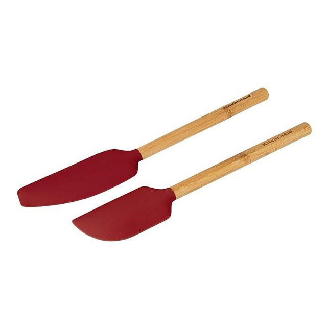 KitchenAid Bamboo Spatula Set, Empire Red, 2-Piece