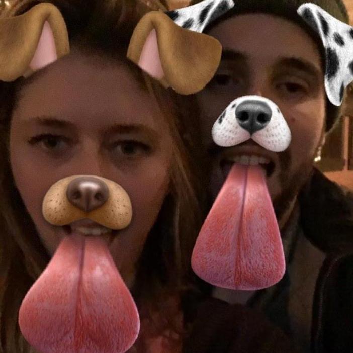 The couple admitted they loved each other right after this photo. This was their 1st picture together. Clearly the filter should have been a sign to the future. 
Greenwich, CT - January 2017