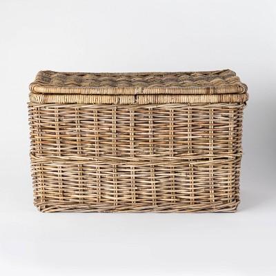 Lidded Kooboo Rattan Basket 17.5" x 17.5" - Threshold™ designed with Studio McGee