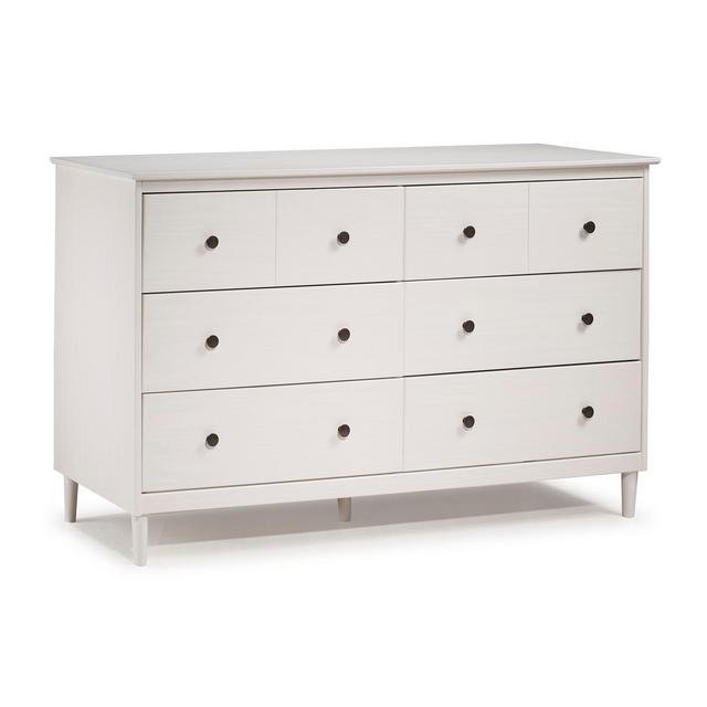 Classic Mid Century Modern 6 Drawer Dresser White - Saracina Home