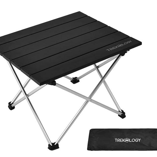 TREKOLOGY Small Camping Side Table That Fold Up Lightweight, Tent Table Folding Camp Table, Fold Up Camping Tables Small Portable Outdoor Beach Table