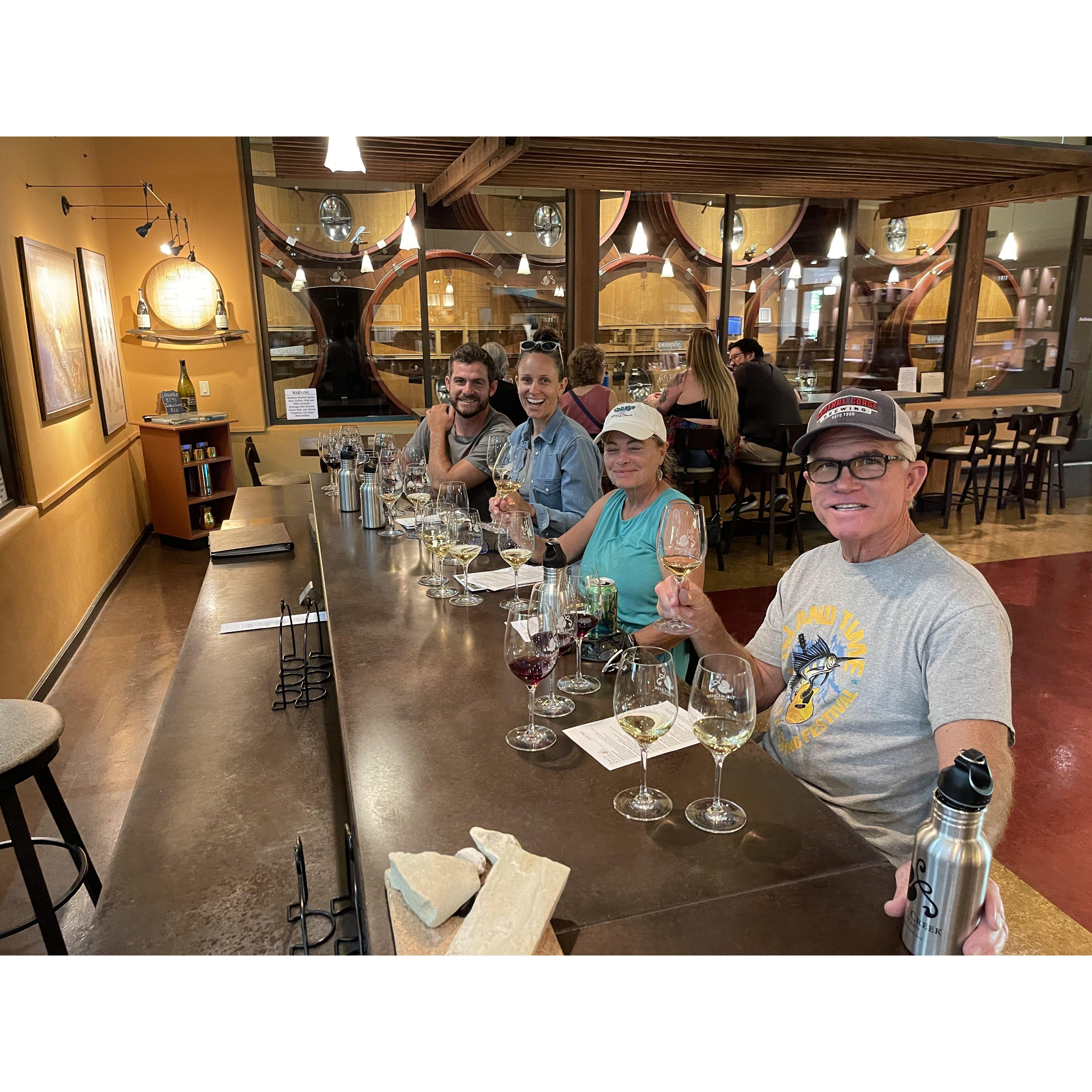 Wine tasting with Kyle's parents