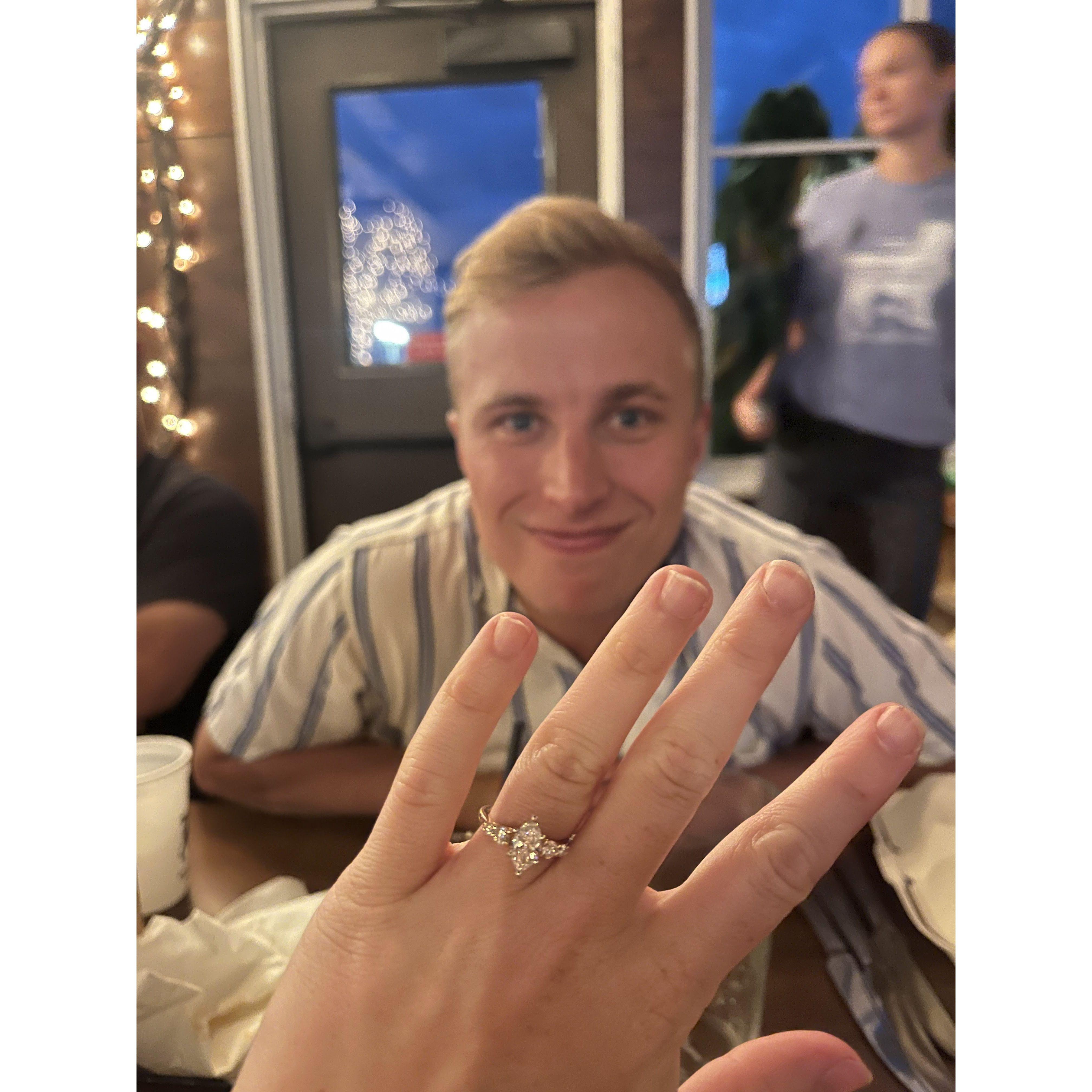 Dinner at the Stray Dog after Drake's proposal!

You guess it! New Buffalo, MI is the place we took our first trip as a couple.