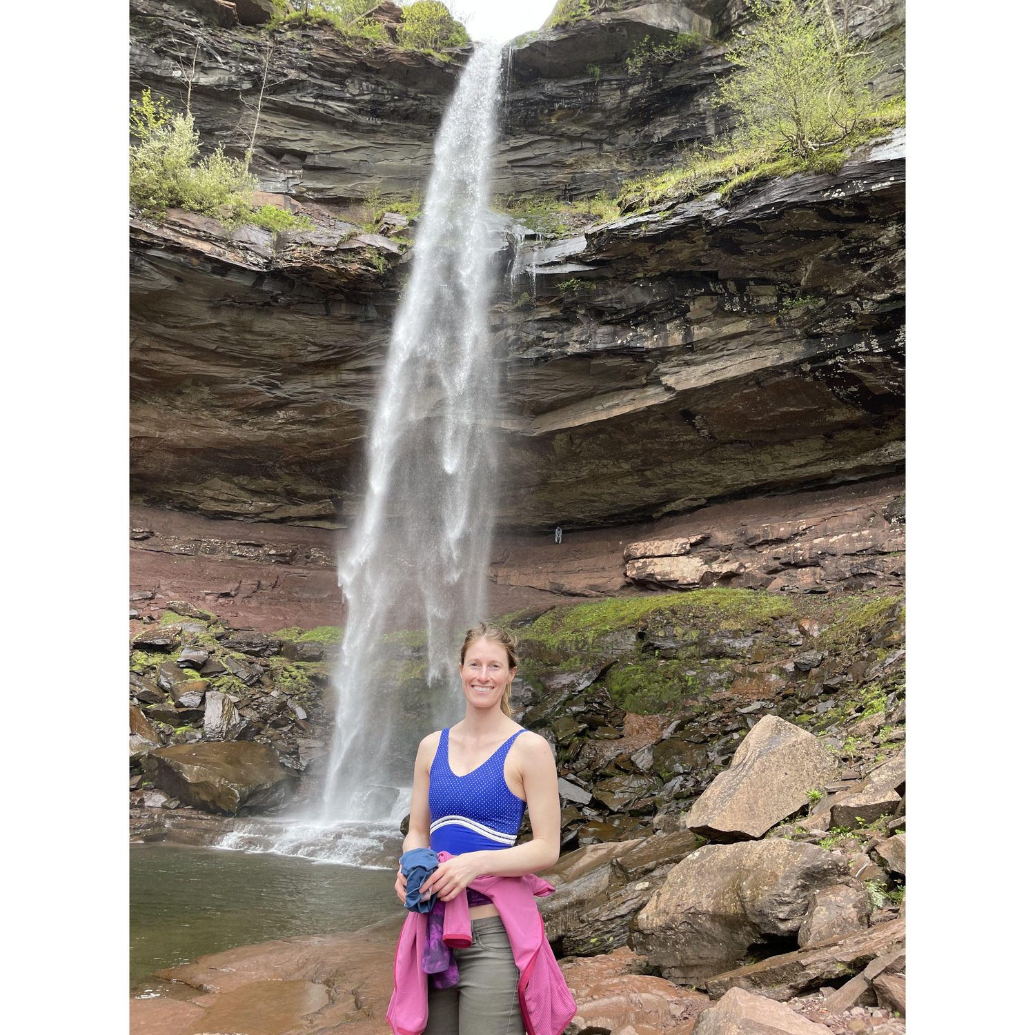 Maddy's first time at Kaaterskills Falls, near Hunter, NY
