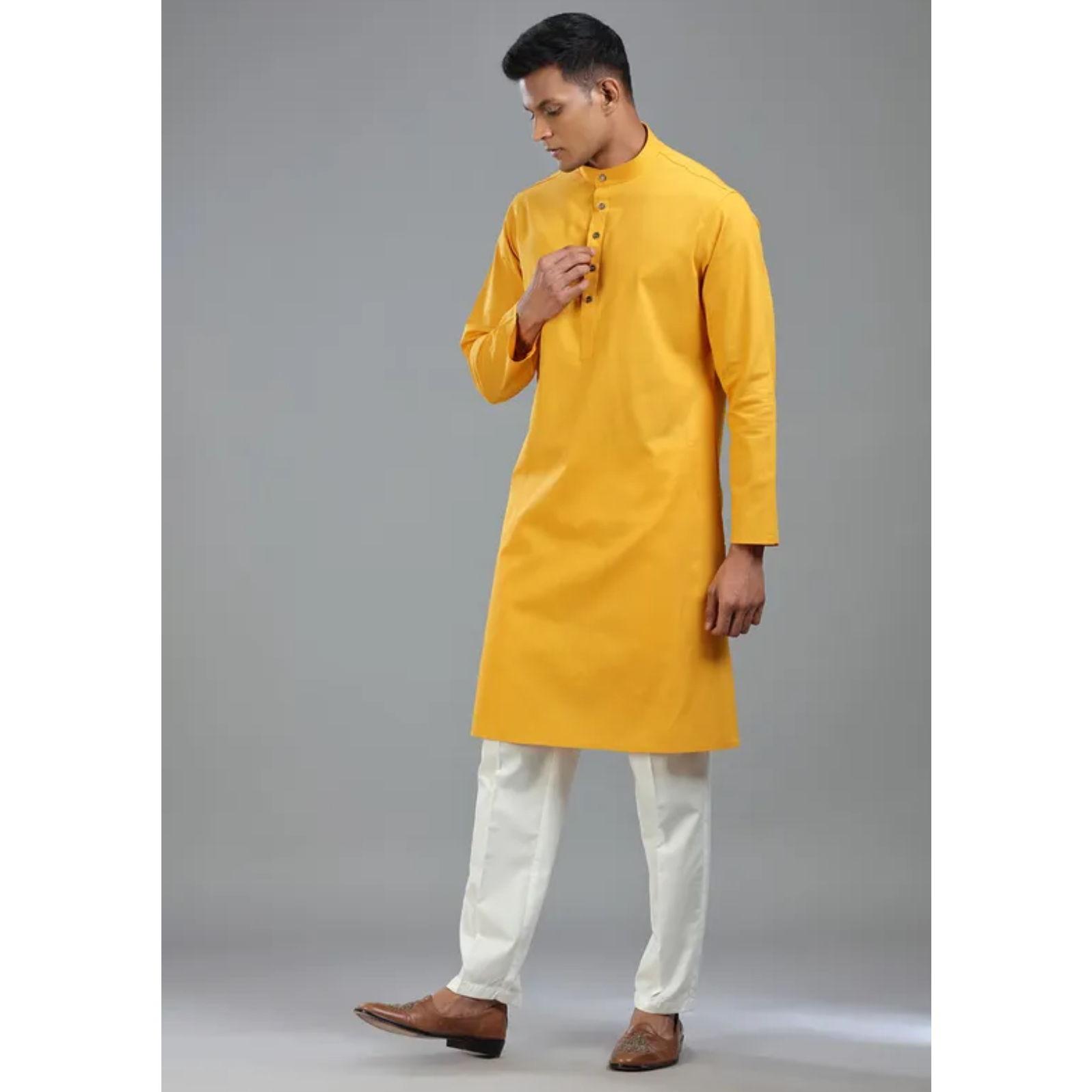 Yellow kurta pajama (for the guys for the Haldi)