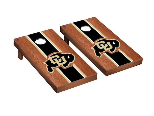 Colorado Buffaloes Cornhole Game Board (Rosewood Stained Stripe)