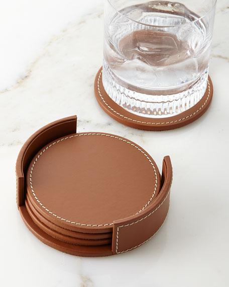 Ralph Lauren HomeWyatt Leather Coasters, Set of 4