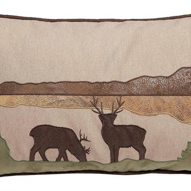 Carstens Deer Scene Throw Pillow, Brown