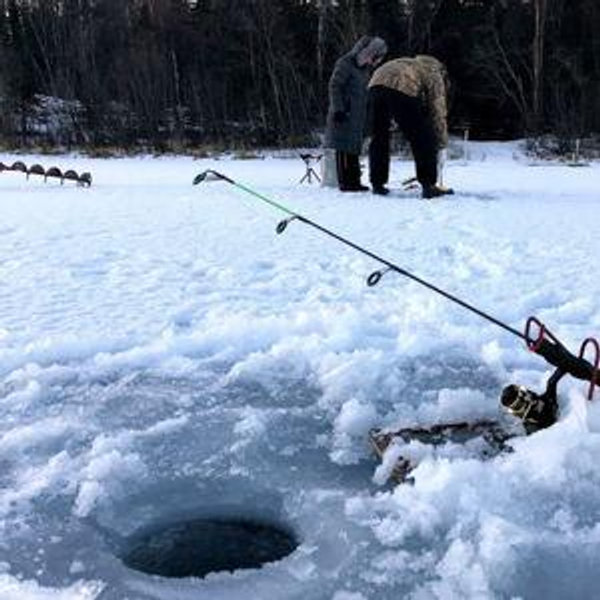 Ice fishing for two