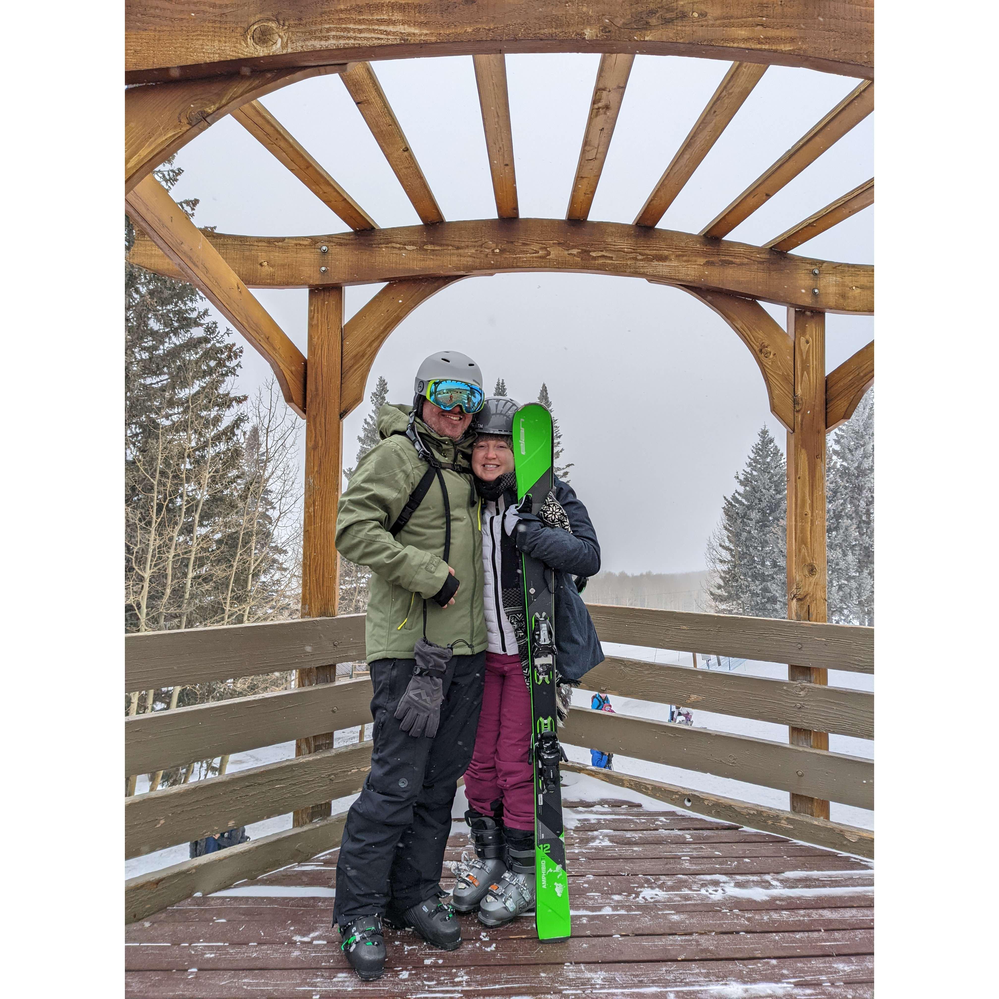 Playing hookie from work to go skiing at Snowbowl. Flagstaff, Arizona