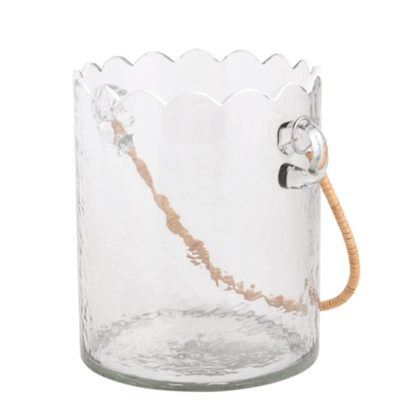 Scalloped Glass Ice Bucket