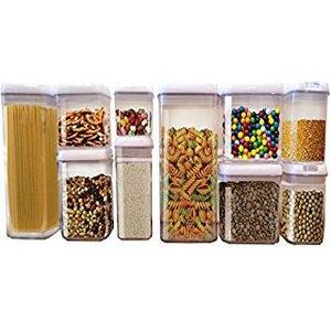 DRAGONN 10-Piece Airtight Food Storage Container Set, Big Sizes Included, Keeps Food Fresh & Dry - Durable Plastic - BPA-Free