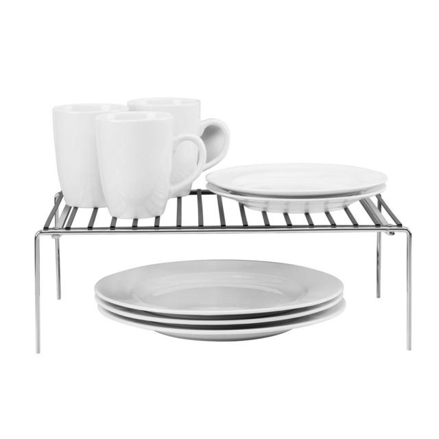 Macbeth Collection 2-Tier Large Helper Shelf in Matte Black/Chrome