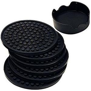 Made in USA Set of 4 Silicone Coasters by Urban Coasters (Dusk Blue)