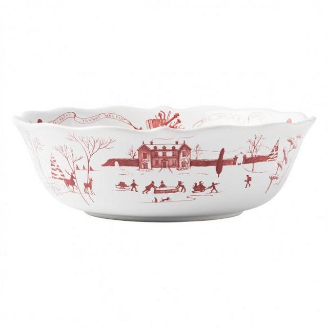 Country Estate Winter Frolic Ruby 10" Serving Bowl