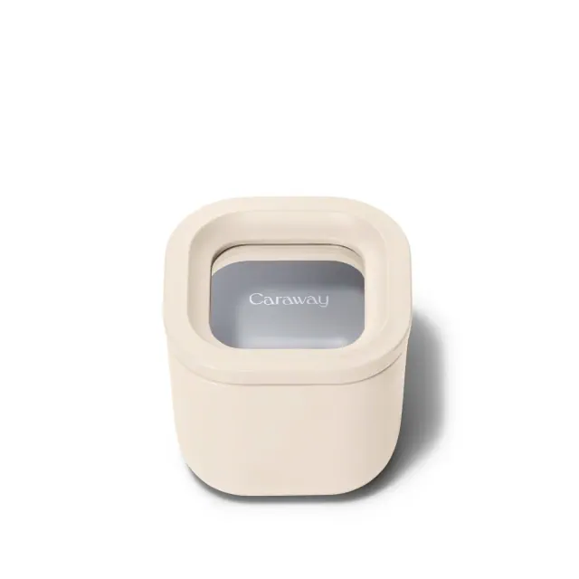 Caraway Home Mini Square Food Storage Container Cream