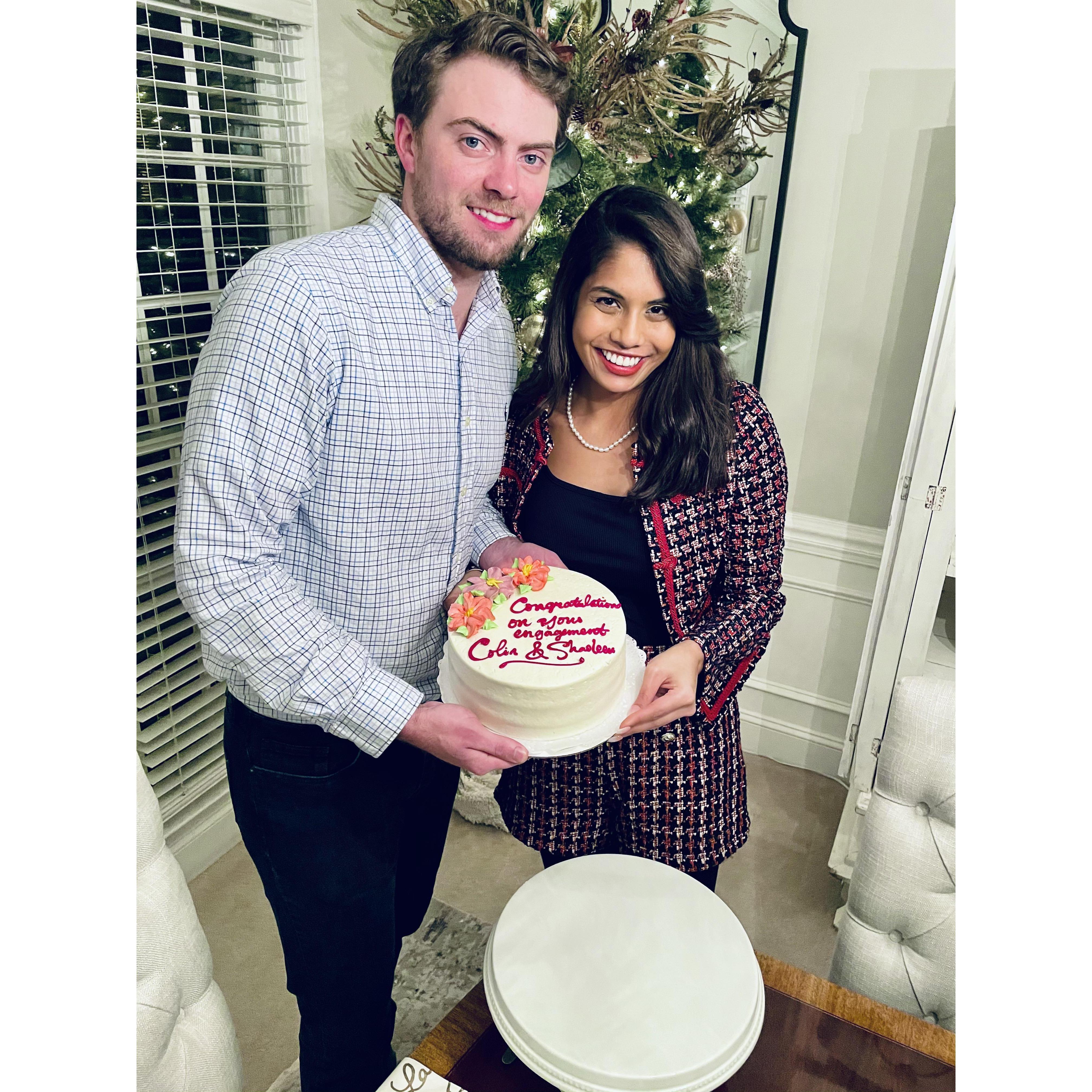 December 24, 2020: Shaoleen & Colin at the annual Fitch Holiday party as an engaged couple!
