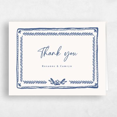 Blue Whimsical Wedding Thank You - Galleria Landscape