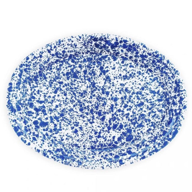Splatter Oval Platter - blue