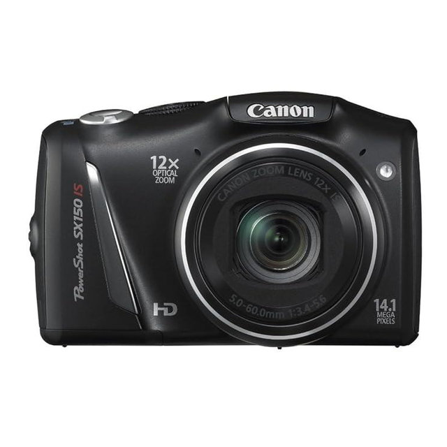 PowerShot SX150 is 14.1 MP Digital Camera with 12x Wide-Angle Optical Image Stabilized Zoom with 3.0-Inch LCD (Black) (Old Model) (Renewed)