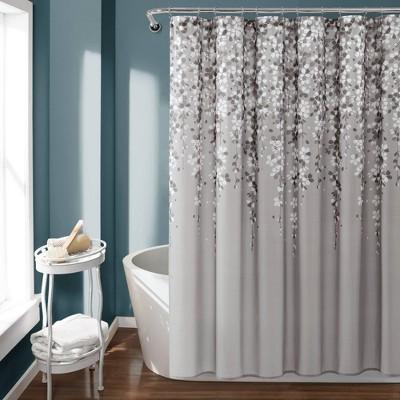 Weeping Flower Shower Curtain Gray - Lush Décor