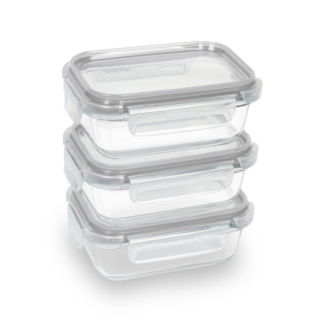 Sedona Kitchen Rectangular 3-Pack Glass Storage Set