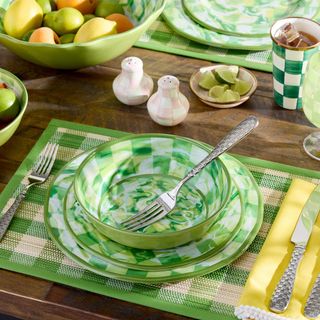 Check Melamine Small Bowl, Set of 4