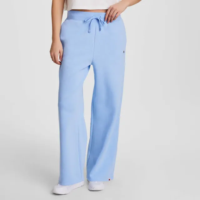 Champion Women's High-Rise Fleece Wide Leg Sweatpants - Light Blue S
