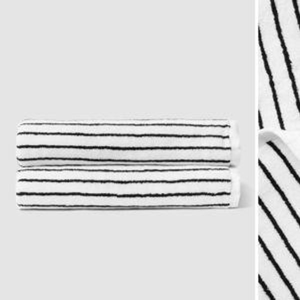 Luxe Bath Sheets Black Stripe