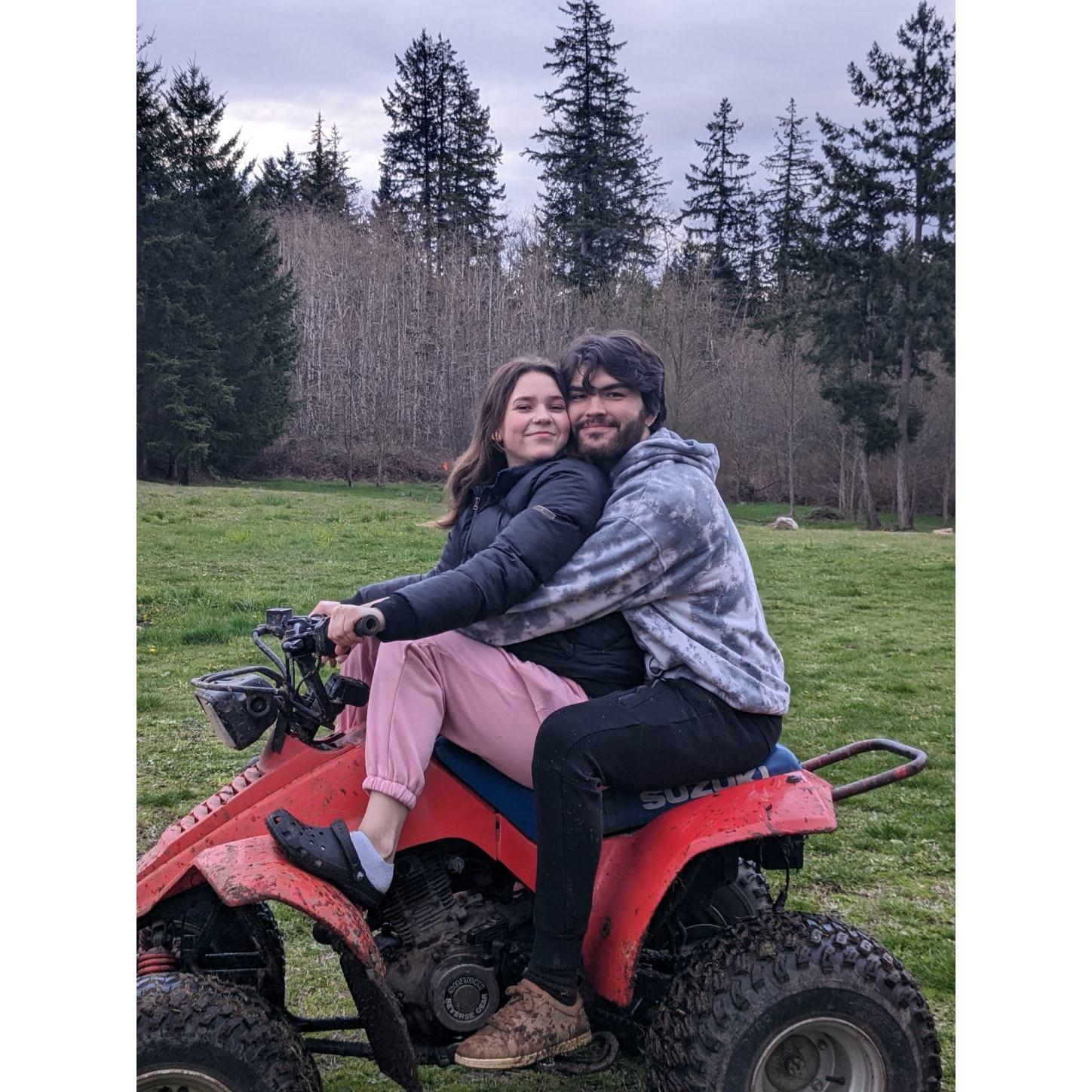 Riding the quad together