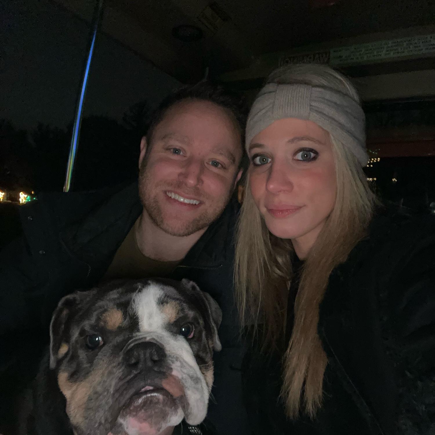 Christmas light train ride in the zoo with our Ronix aka Mush