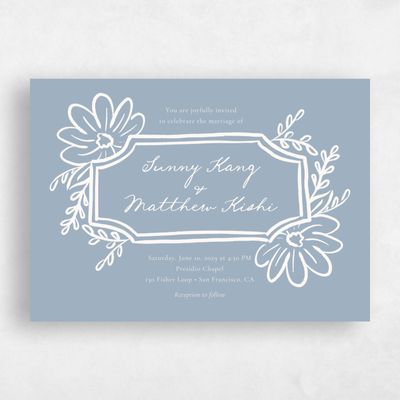 Powder Blue Wedding Invitation - Katinka Landscape