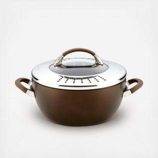 Symmetry Nonstick Casserole with Locking Straining Lid