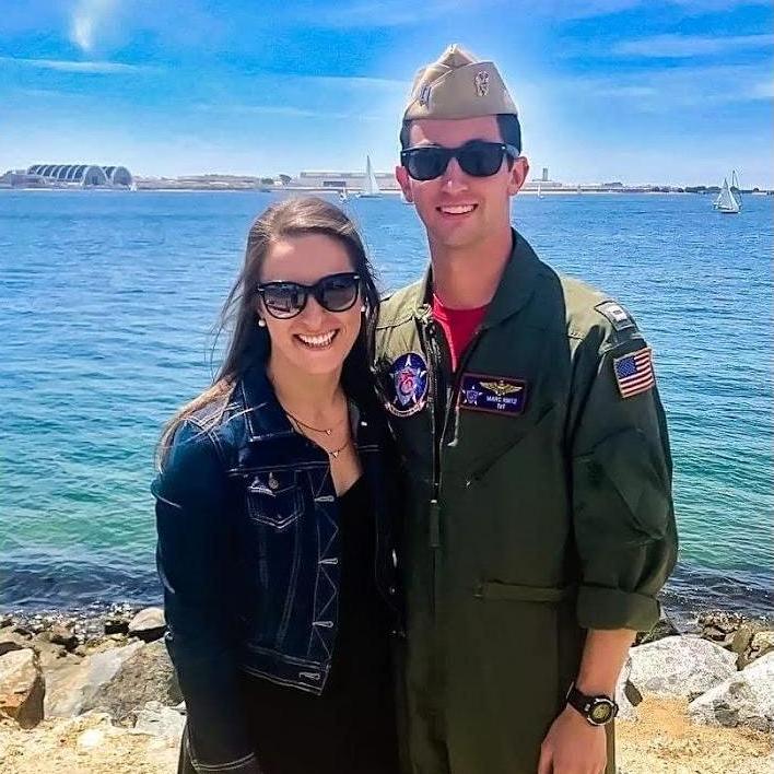 This was minutes after Marc flew back from deployment, right before we went on our second date!
