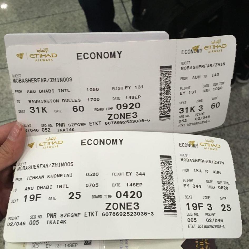 She was finally boarding her plane to come to the US.