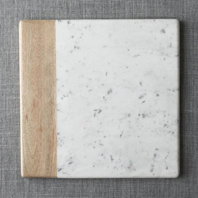 Wood Marble Square Platter