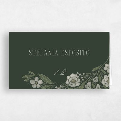 Deep Forest, Green Wedding Place Card - Persephone