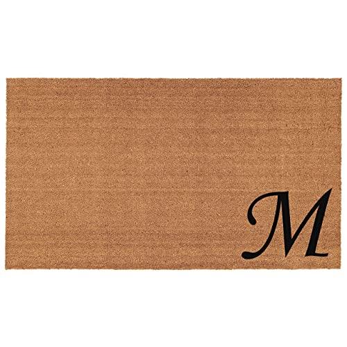 Home & More 153622436M Urban Chic Monogram Doormat (Letter M), Black/Natural, 24" x 36"
