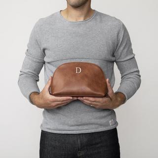 Personalized Brown Vegan Tech Case with Safety Keychain