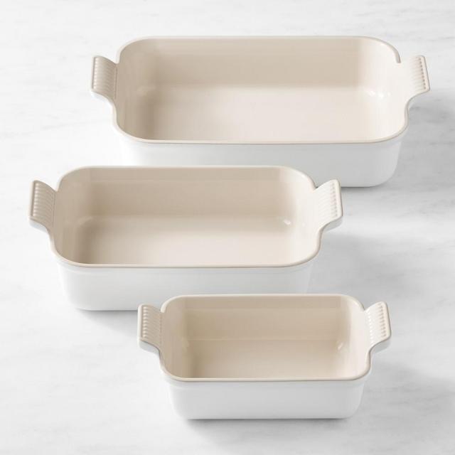 Le Creuset Heritage Rectangular Dishes, Set of 3, Matte White