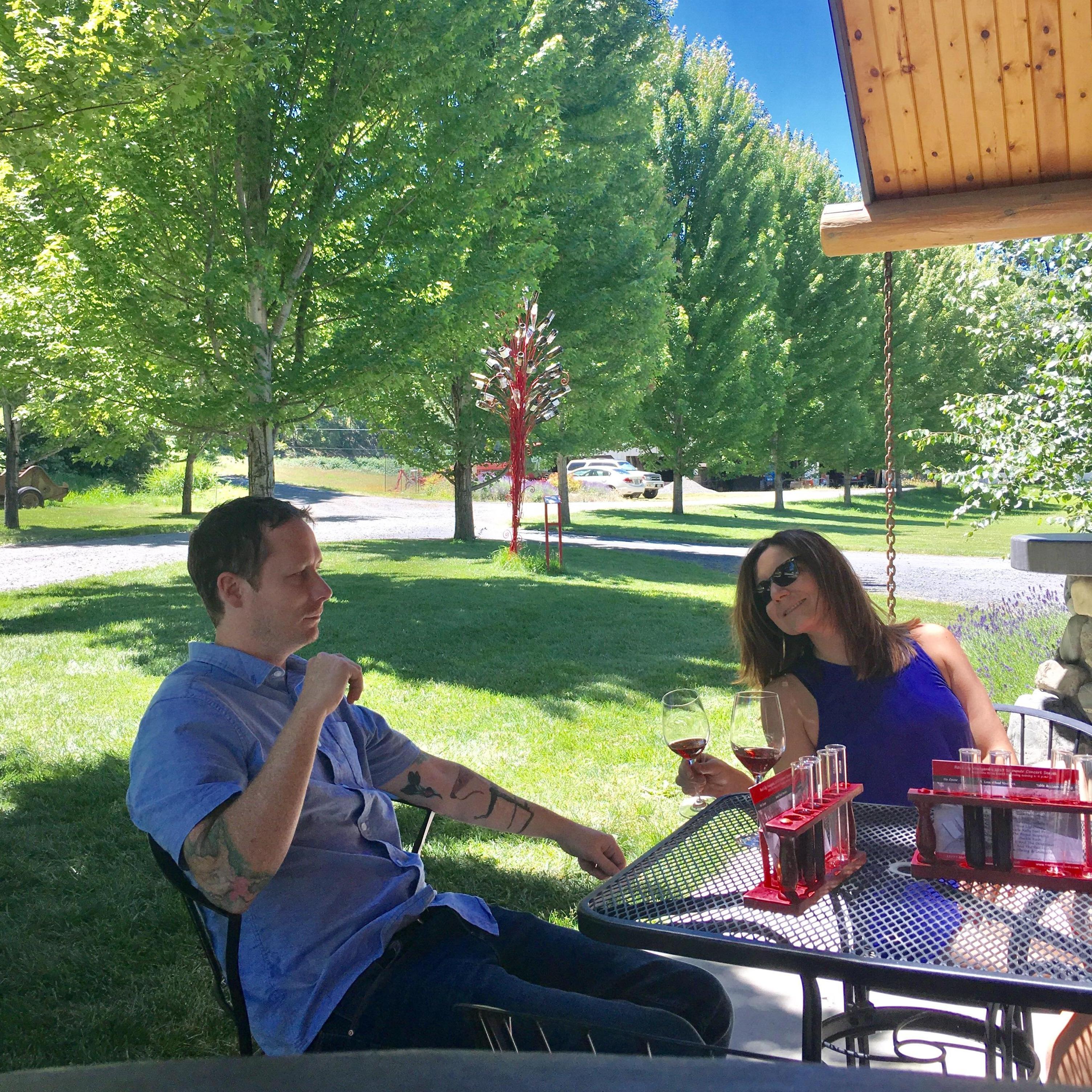 Winetasting in the Applegate Valley.