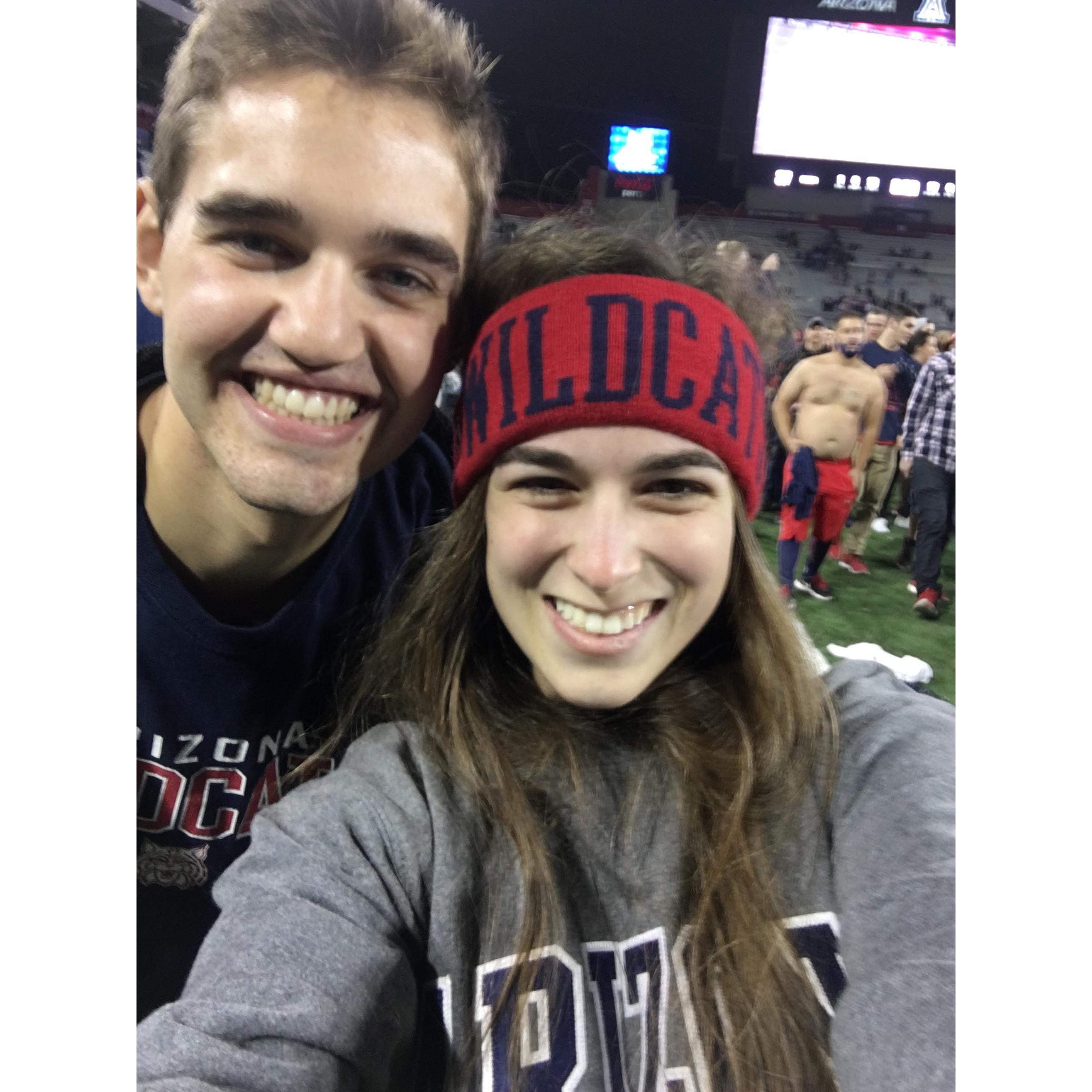 Storming the Field when the Cats beat Ohio State in 2015