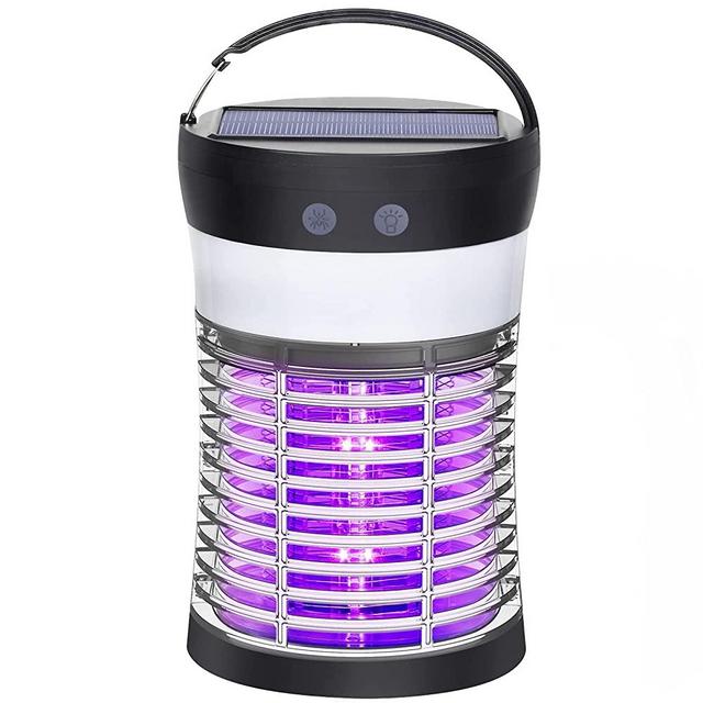 Bug Zapper, Electric Solar Mosquito Killer for Indoor & Outdoor, 3000V High Powered Pest Control Waterproof Mosquito Zapper,Rechargeable Insect Fly Trap for Home,Kitchen,Patio, Backyard,Camping