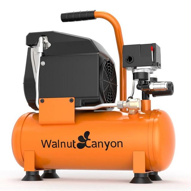 WALNUT CANYON 2 Gallon Air Compressor, 1.8 SCFM@90 PSI Air Compressor Portable, 1.1 HP Oil-Free Small Air Compressor Max 150 PSI, 70 dB Quiet Air Compressor for Shop, Garage, Car, Pneumatic Tools