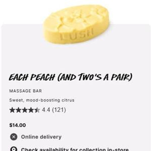 Each Peach | Mood-Boosting Massage Bar | LUSH