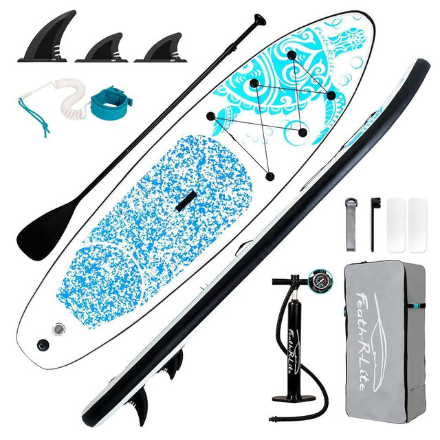 FEATH-R-LITE Inflatable Ultra-Light 10'×30''/10'6''×33'' Stand Up Paddle Board for All Skill Levels with Premium SUP Paddleboard Accessories,Non-Slip Comfort Deck for Youth & Adults
