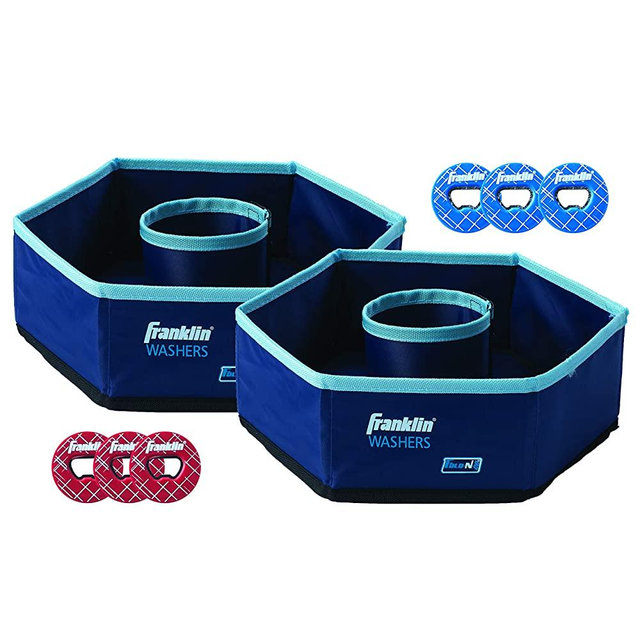 Franklin Sports Washer Set - (2) 12" x 12" Folding Targets - Portable Fun - Perfect for Beach, Tailgating, Parties - Replacement Bottle Cap Washers