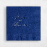 Blue Wedding Napkin - Modern Script