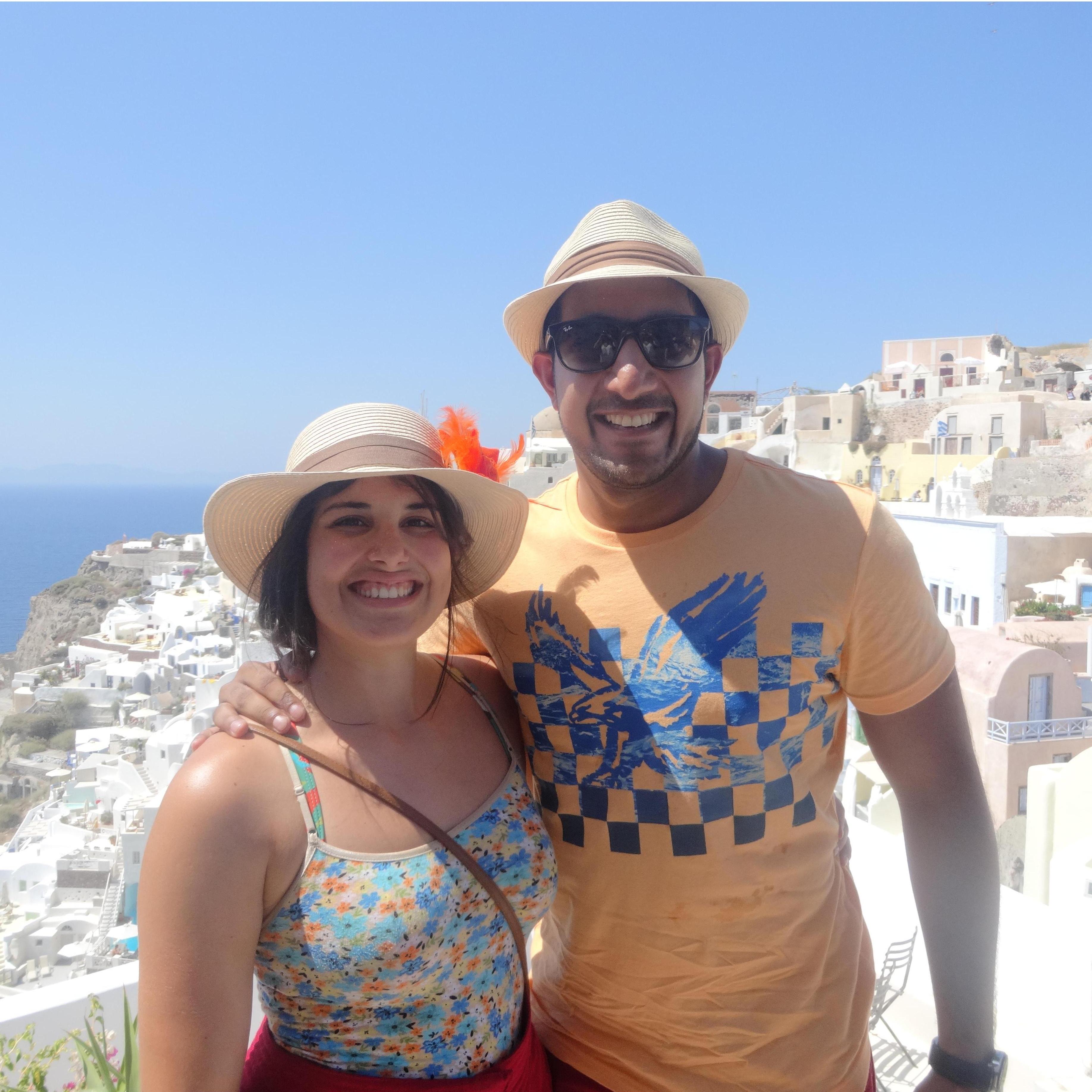Holiday-ing togetherin matching hats... as we do!