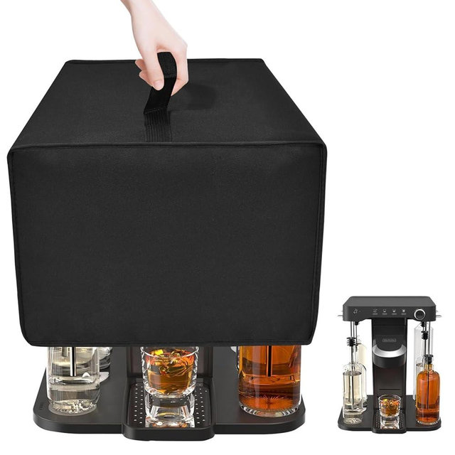 NUENSS-ROR Cocktail Maker Cover for BLACK+DECKER Cocktail Maker Machine and Drink Maker for Bartesian capsules (BEHB101) Heavy Duty Thickened Cover Waterproof Dustproof Drink Maker Cover (Black)